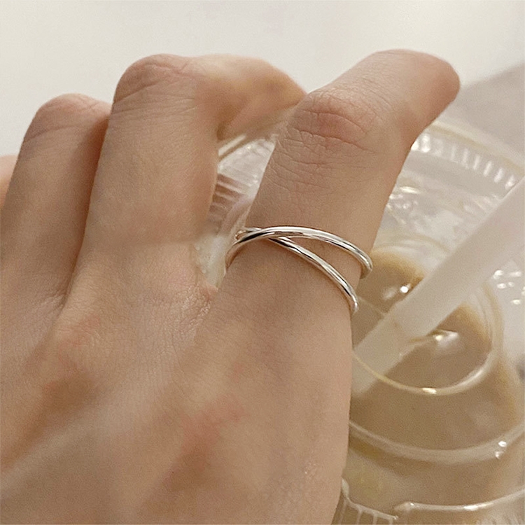 Platinum Plated Ladies Vintage Wear Combination Ring, Specification:J3032