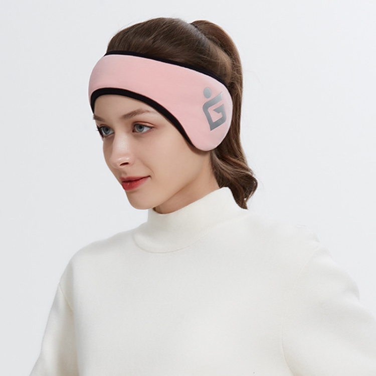 Plus Velvet Autumn Ladies Outdoor Luminous Warm Earmuffs Forehead Protection Cold Ear Cover, Size: Free Size( Pink)
