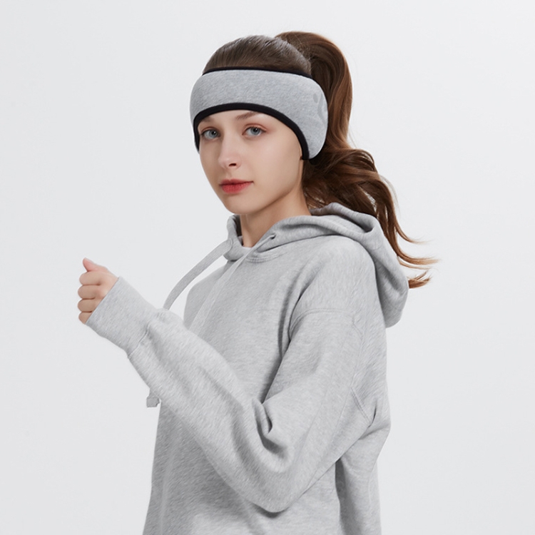 Plus Velvet Autumn Ladies Outdoor Luminous Warm Earmuffs Forehead Protection Cold Ear Cover, Size: Free Size(Hemp Gray)