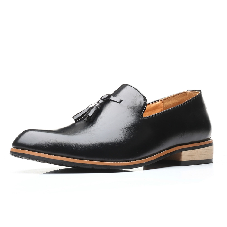 Pointed British Men Dress Shoes Soft Rubber Sole Shoes Wedding Shoes, Size:41(Black)