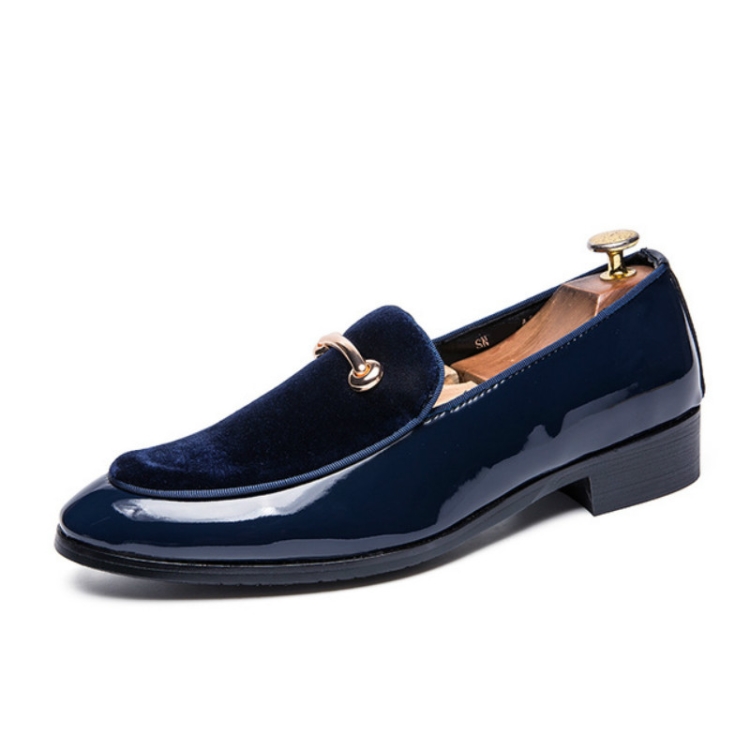 Pointed Set Men Leather Shoes, Size:47(Blue)