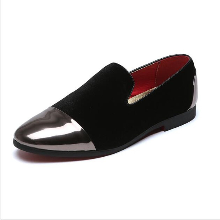 Pointy Lazy Set Foot Nightclub Men British Leather Shoes, Size:42(Black Ⅱ)