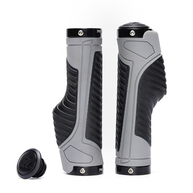 PROMEND GR-504 1 Pair TPR Ergonomic Ball Bicycle Grip Cover (Black Grey)