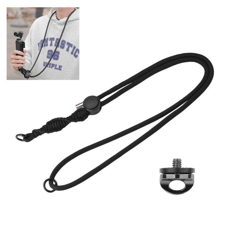 PULUZ Sports Camera Lanyard Long Adjustable Anti-lost Rope for DJI OSMO Pocket 3 / Insta360 X5 (Black)