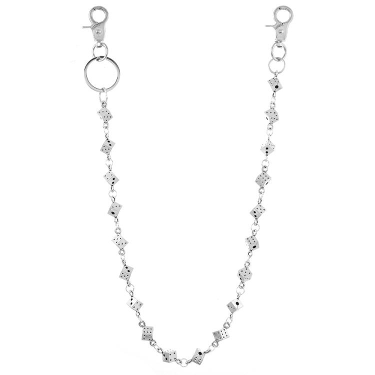 Punk Style Alloy Metal Dice Waist Chain For Jeans(Silver)