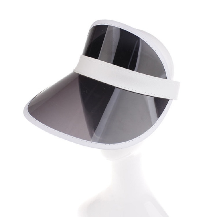 PVC Outdoor Transparent Sun Hat Visor Cap for Male / Female(Adult Black)