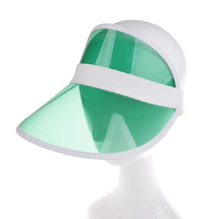 PVC Outdoor Transparent Sun Hat Visor Cap for Male / Female(Adult Green)