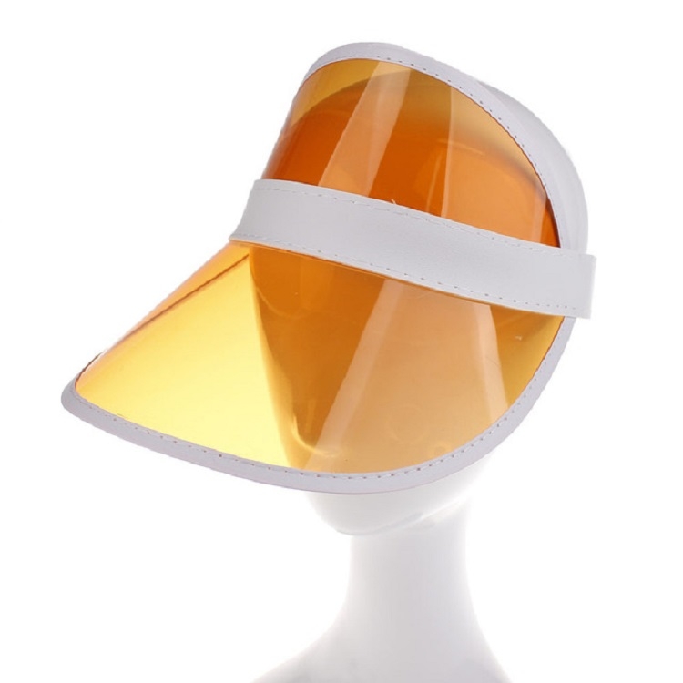 PVC Outdoor Transparent Sun Hat Visor Cap for Male / Female(Adult Orange)