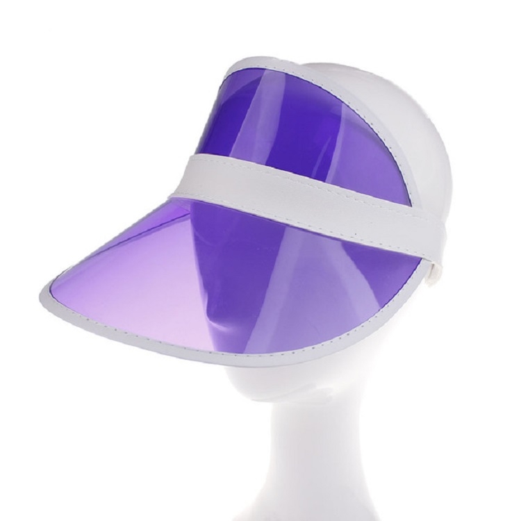 PVC Outdoor Transparent Sun Hat Visor Cap for Male / Female(Adult Purple)