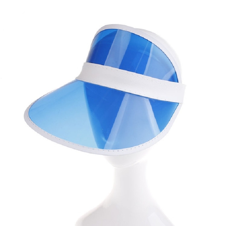 PVC Outdoor Transparent Sun Hat Visor Cap for Male / Female(Adult Sky Blue)