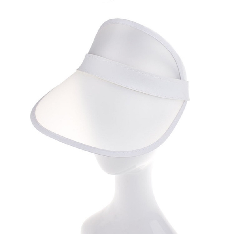PVC Outdoor Transparent Sun Hat Visor Cap for Male / Female(Adult White Scrub)