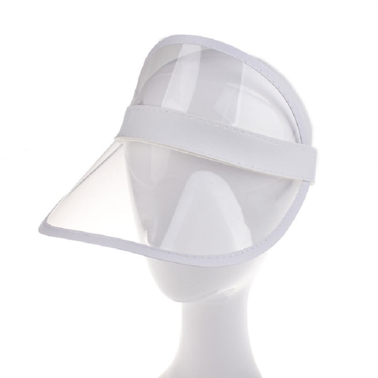PVC Outdoor Transparent Sun Hat Visor Cap for Male / Female(Adult White Transparent)