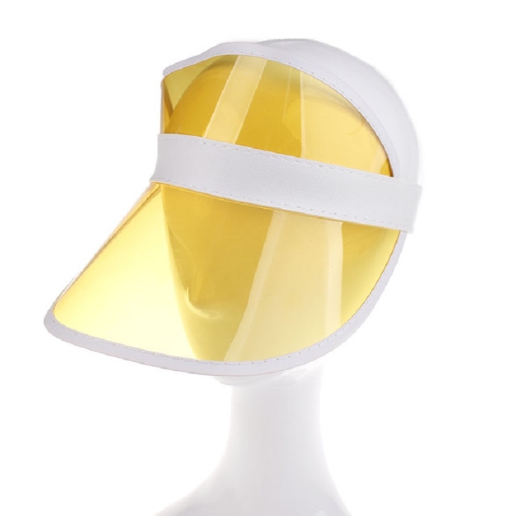 PVC Outdoor Transparent Sun Hat Visor Cap for Male / Female(Adult Yellow)