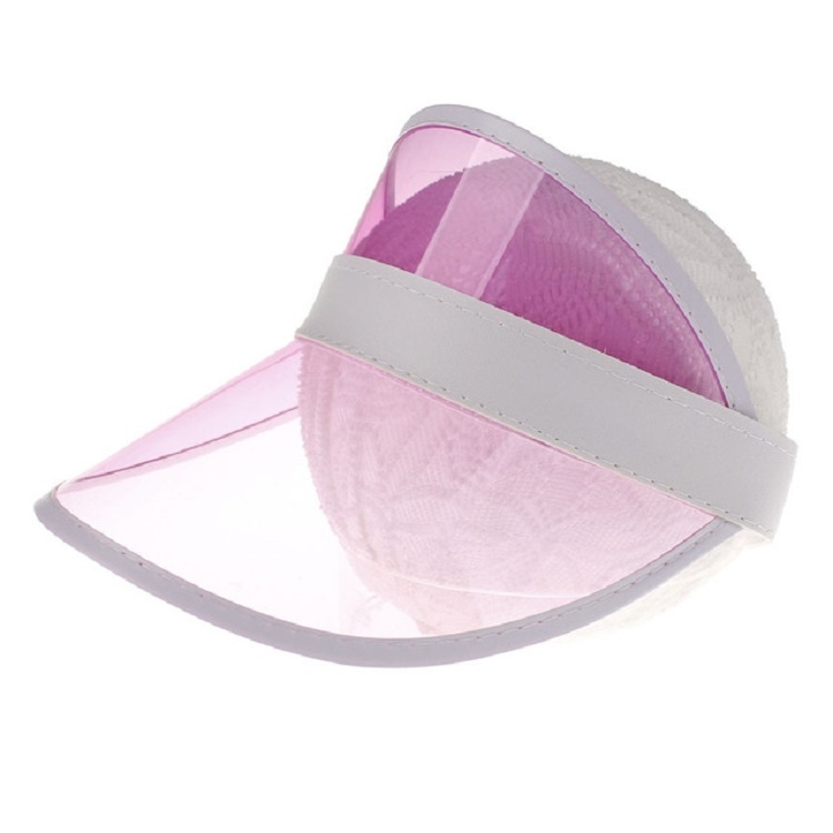 PVC Outdoor Transparent Sun Hat Visor Cap for Male / Female(Children Pink)
