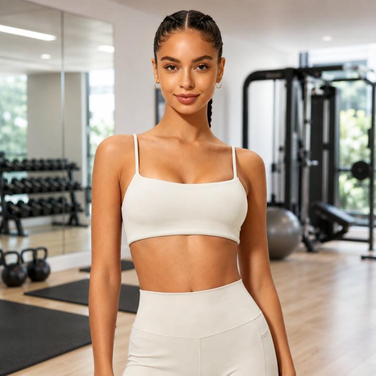 Quick-Dry Strap Yoga Top Women Backless Sports Bra & Fitness Top, Size: S(White)