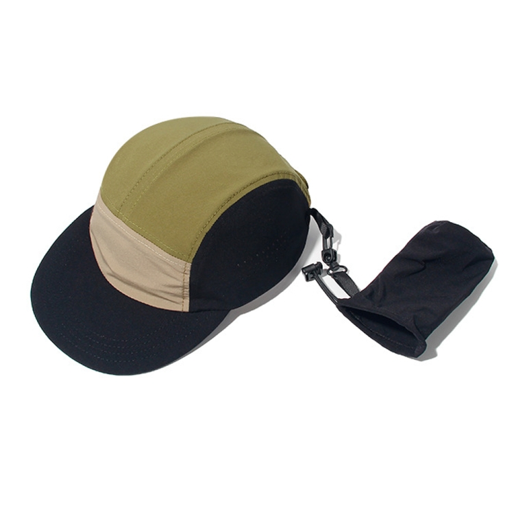 Quick-drying Stowable Baseball Cap Outdoor Cycling Foldable Contrasting Color Thin Hat(Black)
