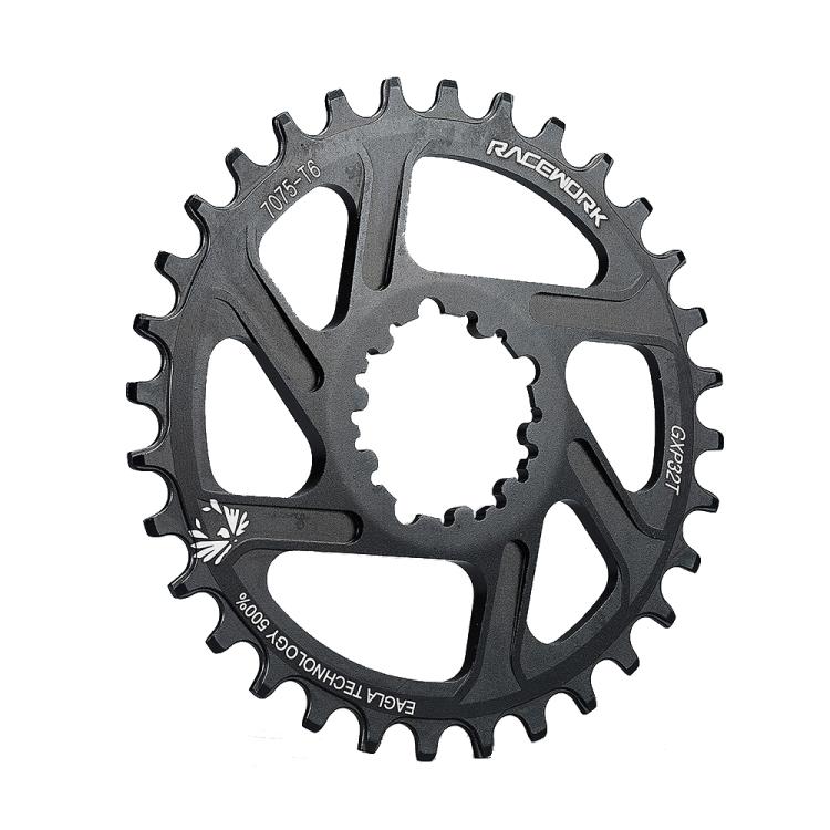 RACEWORK 7075-T6 For SRAM Mountain Bike Single Plate Round Bicycle Sprocket, Spec: 3mm 32T