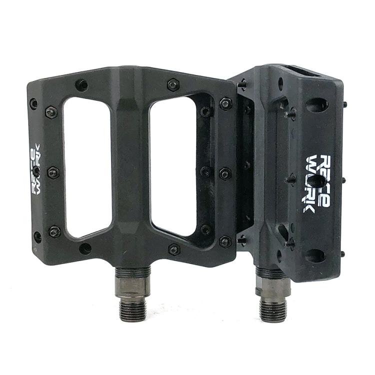RACEWORK RK091 1pair Mountain Bike Nylon Fiber Pedals Cycling Anti-slip Pedals(Black)
