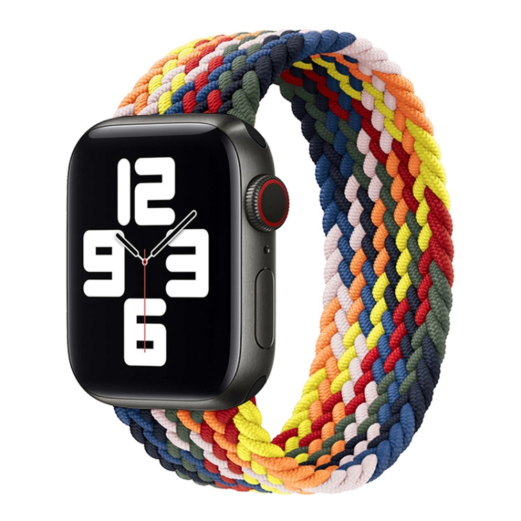 Rainbow Braided Single Loop Watch Band, Size: M 150mm For Apple Watch Ultra 49mm&Watch Ultra 2 49mm / Series 9&8&7 45mm / SE 3&SE 2&6&SE&5&4 44mm / 3&2&1 42mm(Seven Colors)