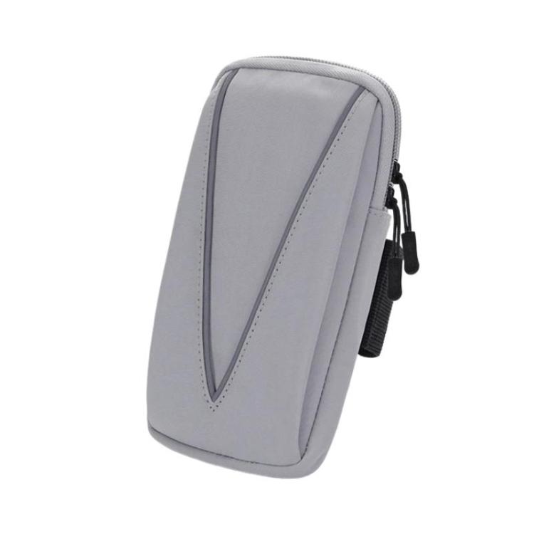 Reflective Portable Waterproof Running Armband Outdoor Sports Phone Bag(Grey)