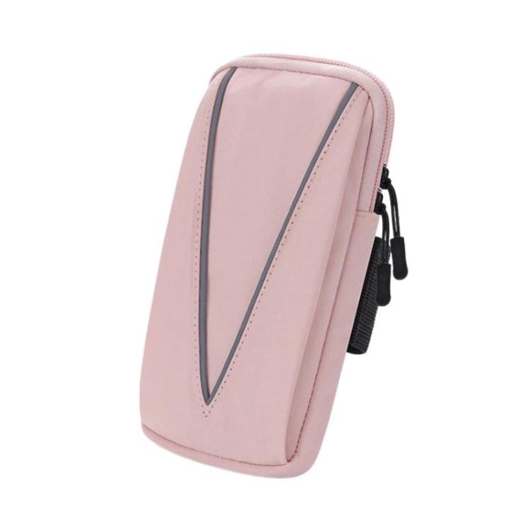 Reflective Portable Waterproof Running Armband Outdoor Sports Phone Bag(Pink)