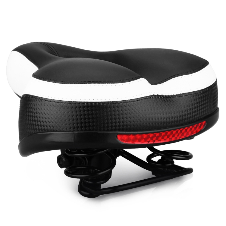 Reflective Spring Saddle Mountain Bike Seat Bicycle Seat Bicycle Seat(Black White)