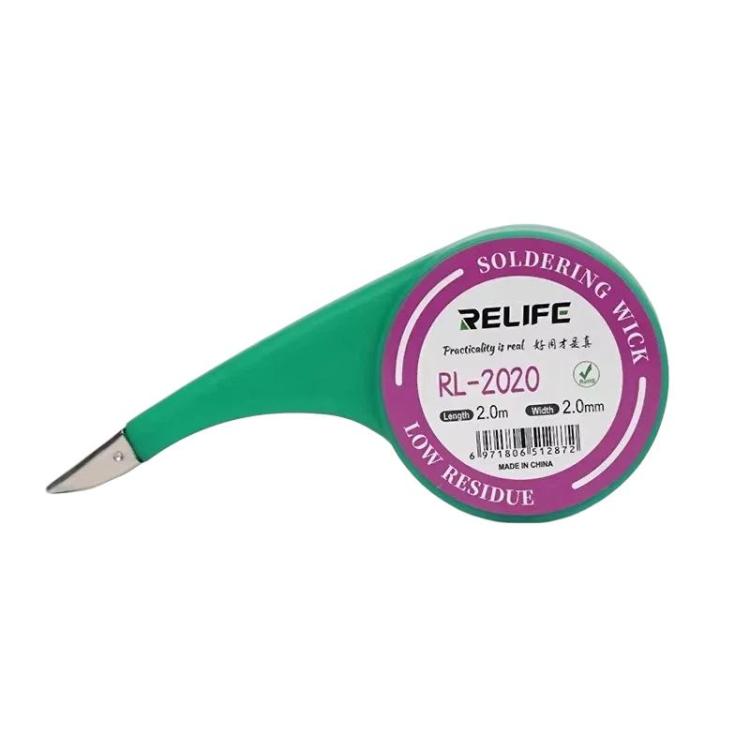 RELIFE 2mm x 2m Powerful Solder Removal Tape Low Residue No-Clean Solder Removal Tape for Repair and Soldering