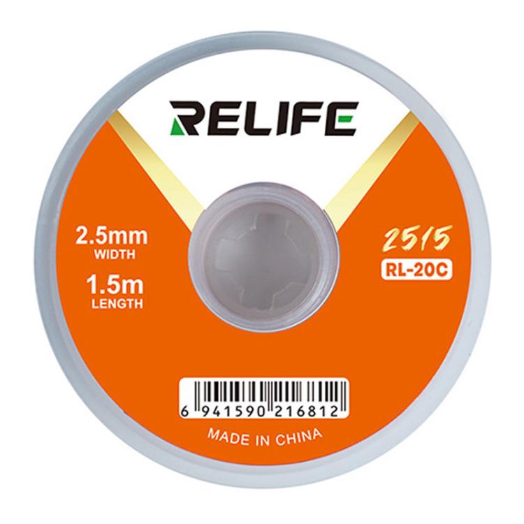 RELIFE RL-20C PCB Solder Cleaning Corrosion-Resistant Solder Removal Tape, Spec: 2.5mm x 1.5m