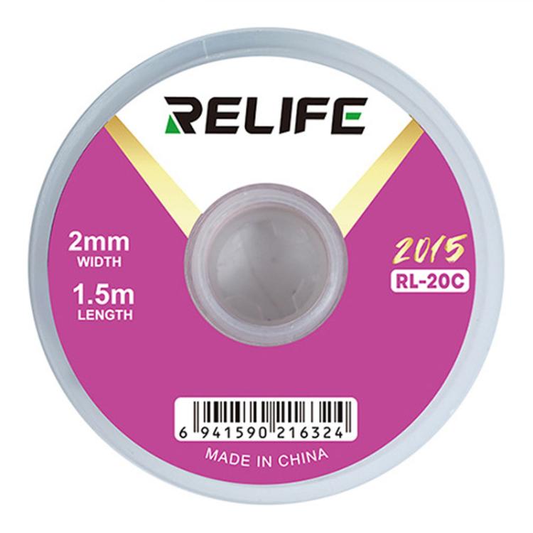 RELIFE RL-20C PCB Solder Cleaning Corrosion-Resistant Solder Removal Tape, Spec: 2mm x 1.5m