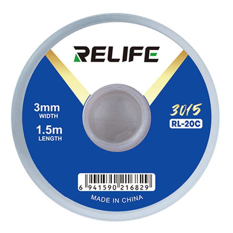 RELIFE RL-20C PCB Solder Cleaning Corrosion-Resistant Solder Removal Tape, Spec: 3mm x 1.5m