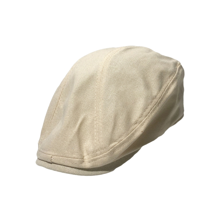 Retro Forward Cap Linen Cap Spring And Summer Beret(Beige)