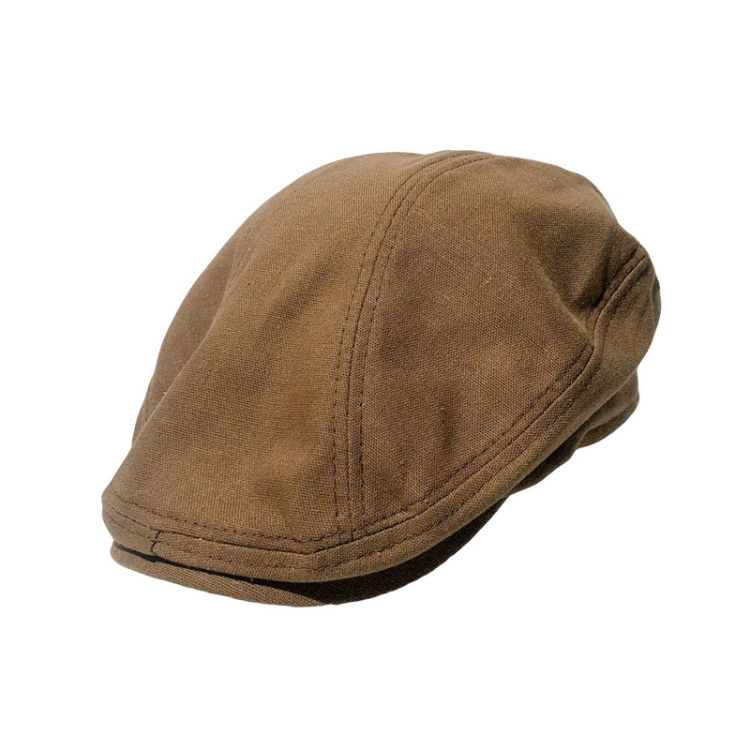 Retro Forward Cap Linen Cap Spring And Summer Beret(Red Brown)