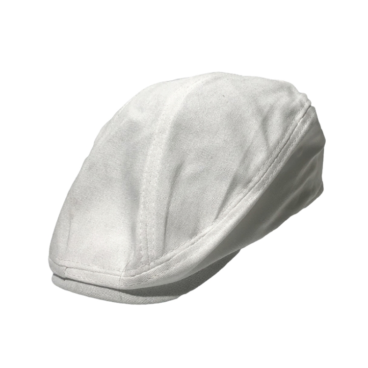 Retro Forward Cap Linen Cap Spring And Summer Beret(White)