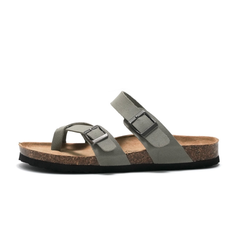 Ruizu Couple Cork Slippers Beach Shoes Flip Flops, Size: 41(Grey)