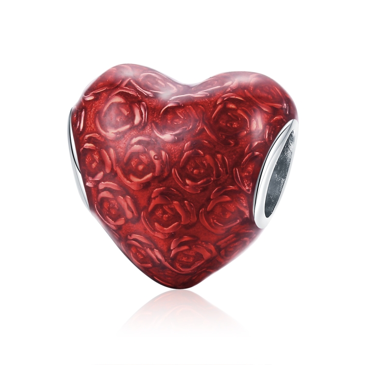 S925 Pure Silver Red Love DIY Bracelet Necklace Beads