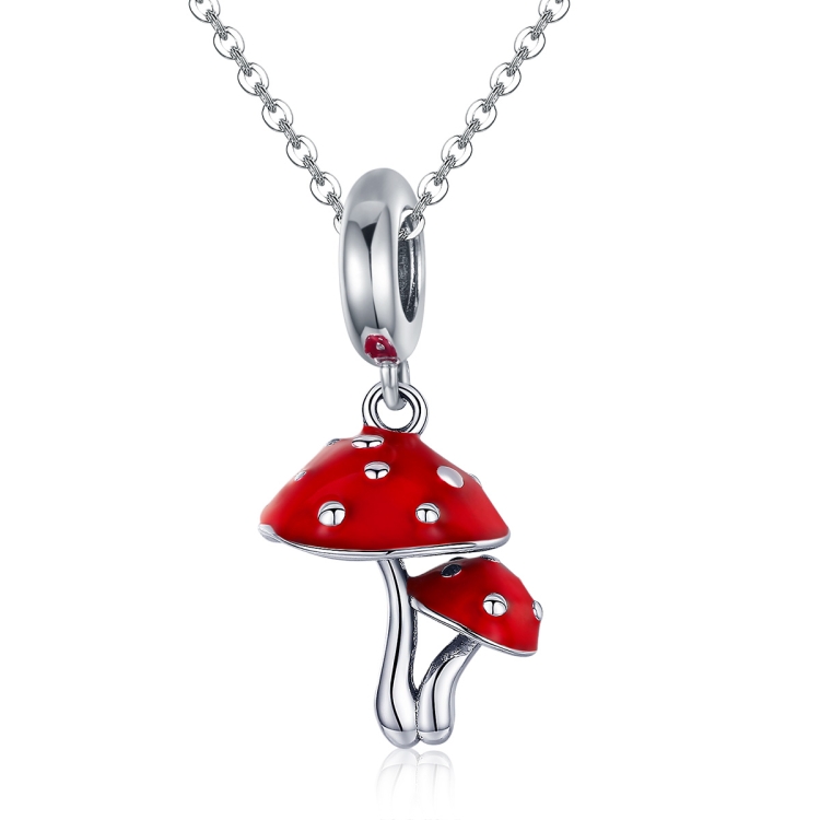 S925 Silver Small Mushroom DIY Bracelet Accessories