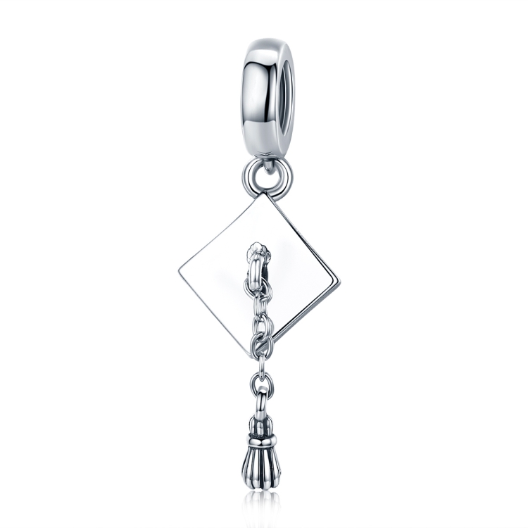 S925 Sterling Silver Bachelor Cap Pendant DIY Bracelet Necklace Accessories