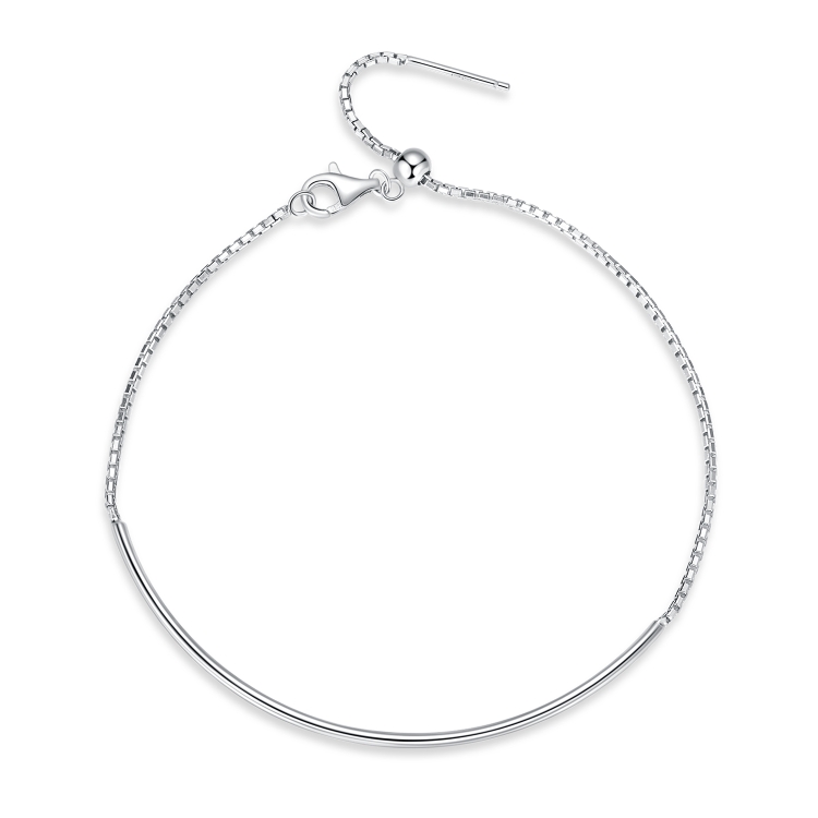 S925 Sterling Silver Basic Chain Bracelet Women Jewelry