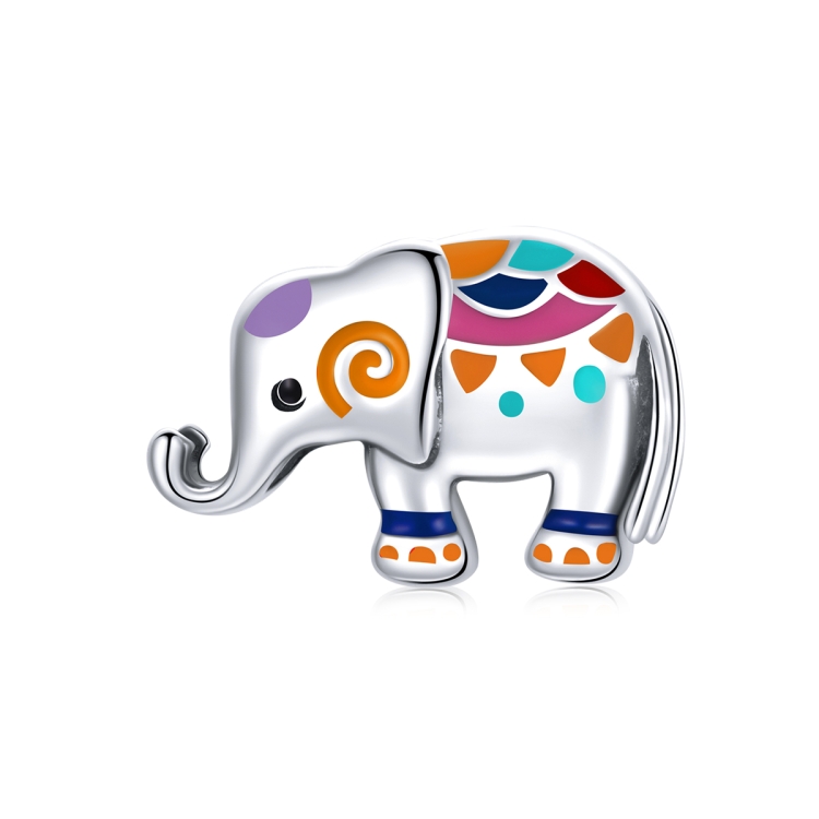 S925 Sterling Silver Colorful Cute Elephant Beads DIY Bracelet Necklace Accessories