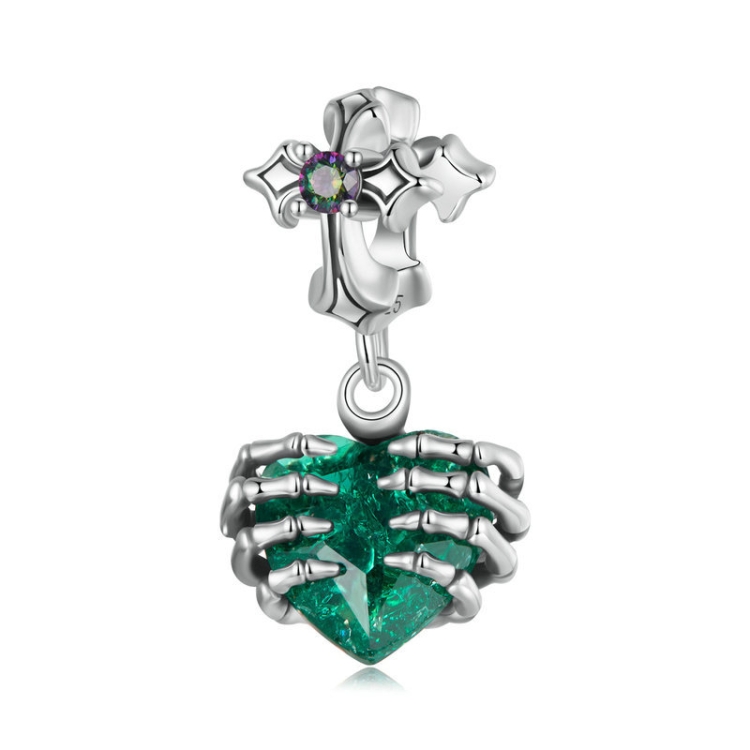 S925 Sterling Silver Cross Skull Heart Pendant Bracelet Jewelry Beaded Accessories(BSC1061)