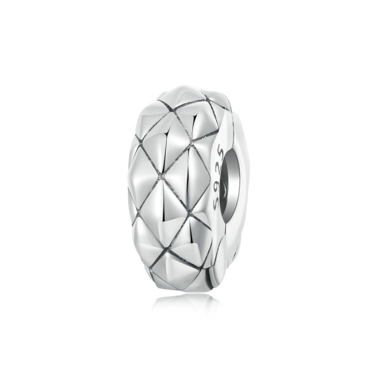 S925 Sterling Silver Diamond Pattern Positioning Clip DIY Bracelet Accessories(SCC2817)