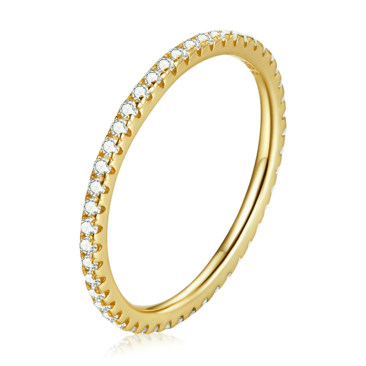 S925 Sterling Silver Fashion Wizard Diamond Women Ring, Size:6(Gold)