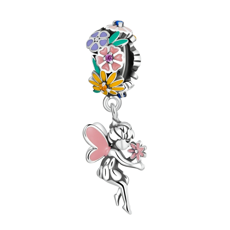 S925 Sterling Silver Flower Elf Pendant DIY Bracelet Necklace Accessories