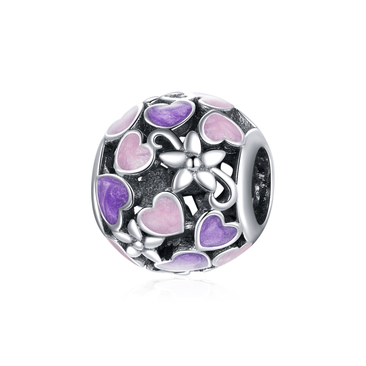 S925 Sterling Silver Flower Heart Beads DIY Bracelet Necklace Accessories