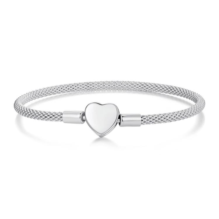 S925 Sterling Silver Heart DIY Basic Chain, Size: 17cm