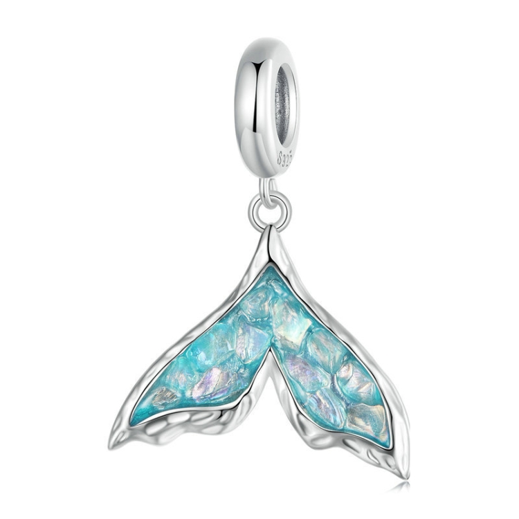 S925 Sterling Silver Ocean Fantasy Fishtail DIY Pendant Beads(SCC2911)