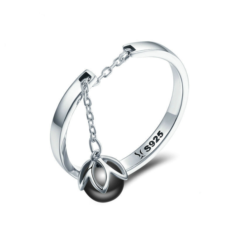 S925 Sterling Silver Open Pearl Ring