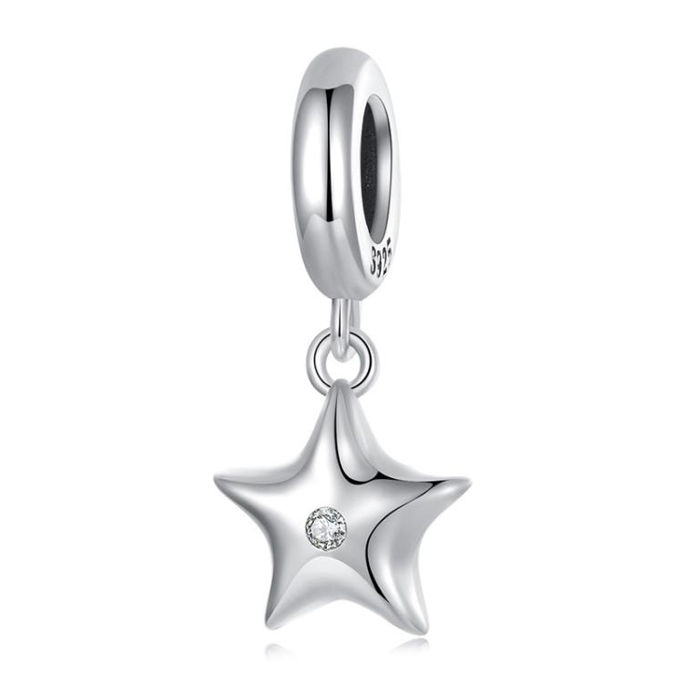 S925 Sterling Silver Oxidized Star Bracelet DIY Beads(SCC2976)