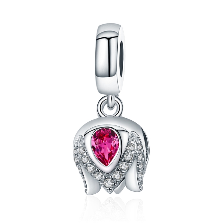S925 Sterling Silver Pendant Tulip Beads DIY Bracelet Necklace Accessories