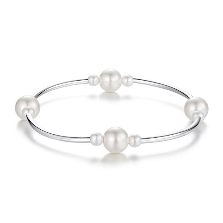 S925 Sterling Silver Plated Elegant Shell Bead Bracelet(BSB203)